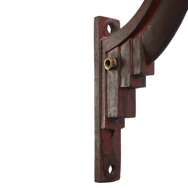 Art Deco French Petrol Green Enamel Cast Iron Clear Glass Streetlight by Sammode, France For Sale - Image 6 of 8