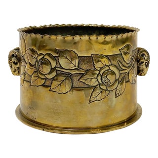 Antique Brass Trench Art Vessel Bowl For Sale