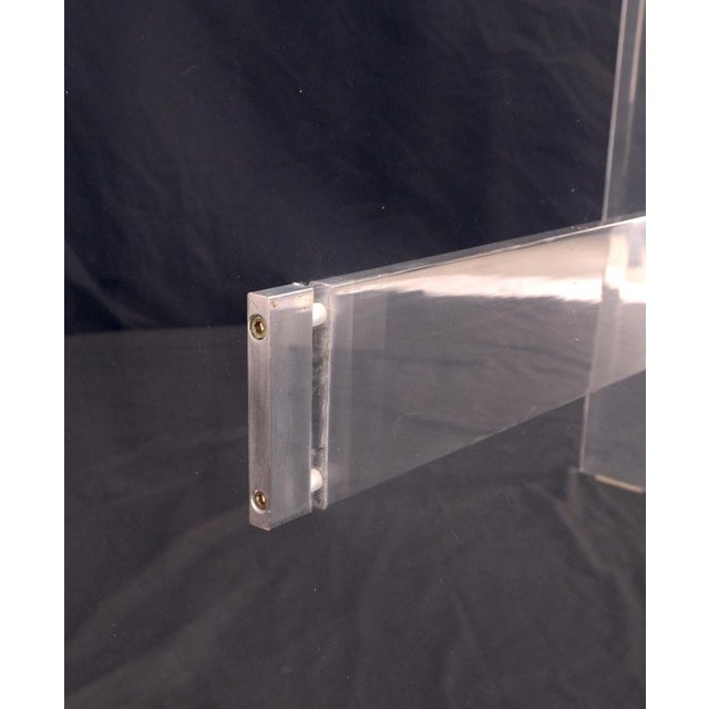 Lucite & Aluminum Base Rectangle Glass Top Dining Conference Table For Sale - Image 11 of 12