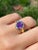 Metal The Moreton: Amethyst and Diamond Bypass Ring set in 14 K Gold For Sale - Image 7 of 9