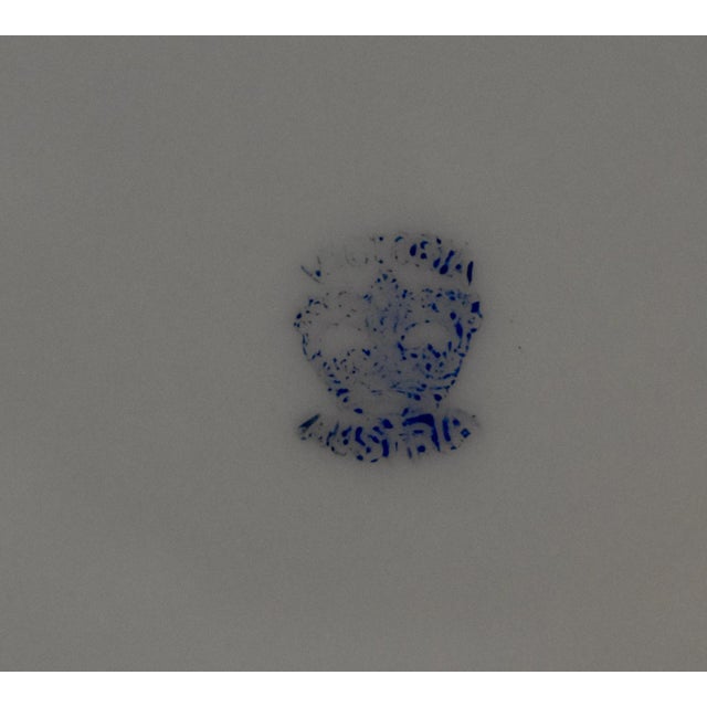 Antique Vienna Style Cobalt Blue Porcelain Cabinet Portrait Plate Hand Painted For Sale - Image 11 of 13