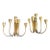 Set of Two 1940s Gio Ponti Style Mid-Century Modern Solid Brass Wall Sconces For Sale