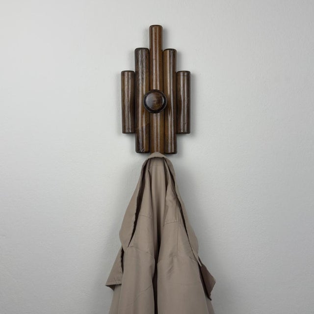 Brown Vintage Wooden Hangers, Italy, 1970s, Set of 2 For Sale - Image 8 of 15