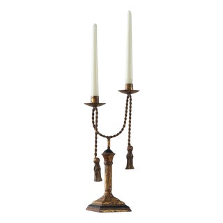 Neoclassical Rope and Tassel Candleholder, 1970s For Sale