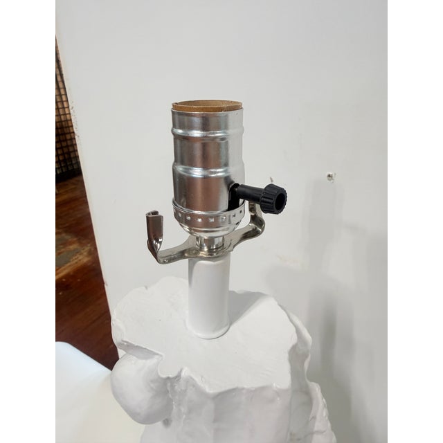 Pair, Vintage Sirmos White Lacquered Plaster Seashell Table Lamps, Palm Beach For Sale - Image 18 of 18