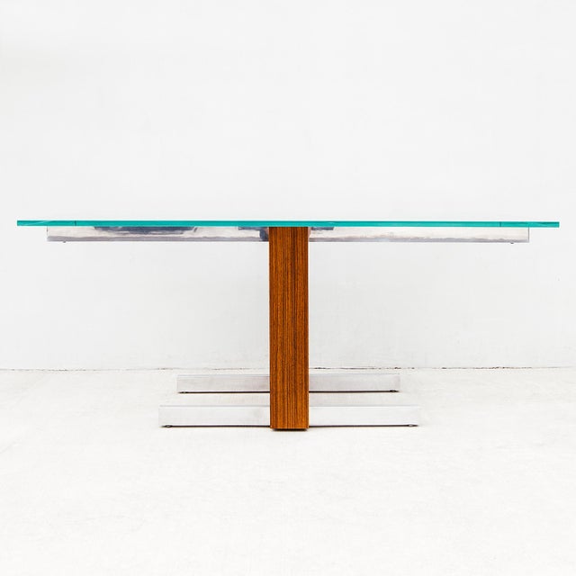 Vladimir Kagan 1960s Vladimir Kagan Attributed Zebrawood & Glass Extension Dining Table on Chrome Base, Model 6705 For Sale - Image 4 of 14