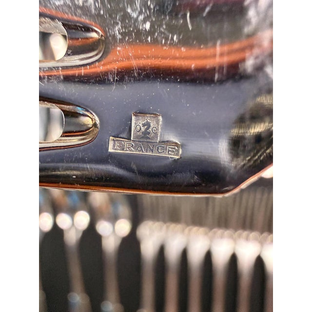 Large Mid-Century Silver-Plated Spatours Flatware Set for 12 from Christofle, France, 1950s, Set of 52 For Sale - Image 6 of 14