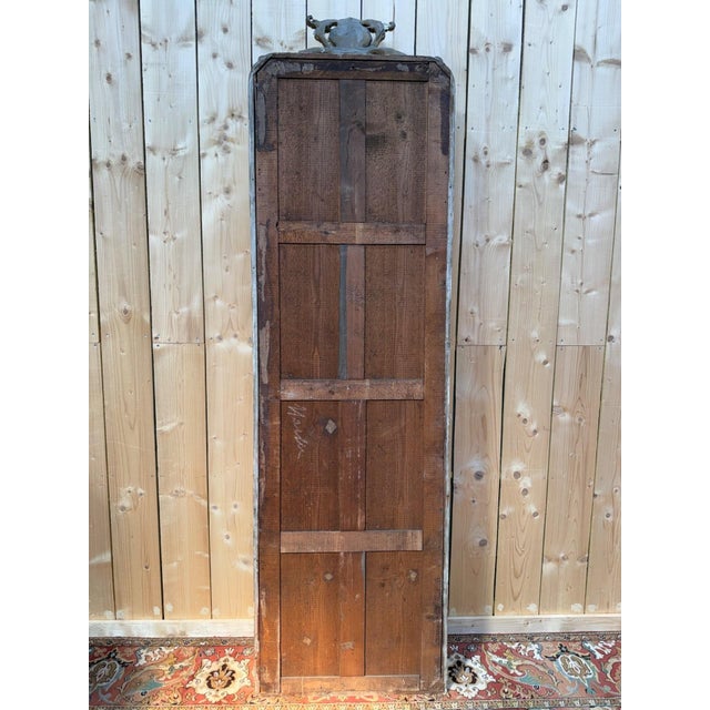 Louis Philippe Mirror with Pediment in Gilded Stuccoed Wood For Sale - Image 10 of 11