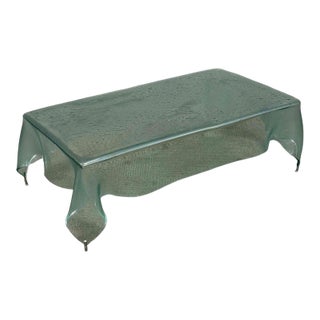 1980's Vintage Murano "attributed" Glass Hand Blown Handkerchief Coffee Table from Italy For Sale