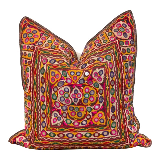 Esha Rajasthani Embroidered Decorative Pillow For Sale