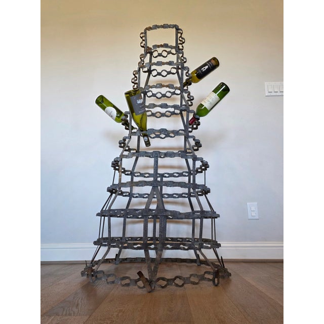 Late 19th Century Monumental French Vineyard Industrial Metal Wine Bottle Drying Rack Tree For Sale - Image 5 of 18