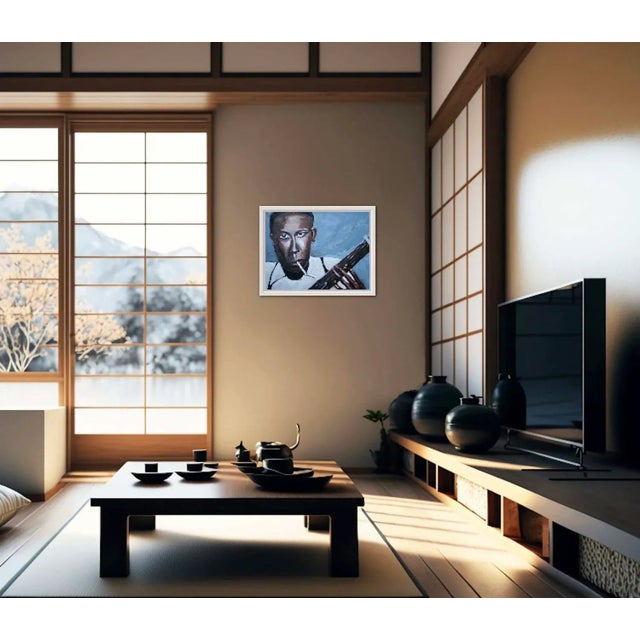 Textile Modern Portraiture, Robert Johnson in Oil For Sale - Image 7 of 7