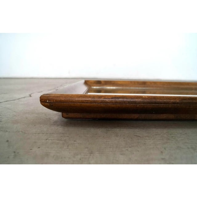 1960’s Mid-Century Modern Mahogany Framed Wall Mirror For Sale - Image 9 of 12