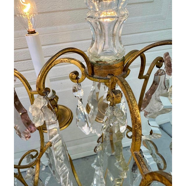 19th Century E. F. Caldwell Gilt Bronze & Baccarat Crystal Girandole Table Lamps - a Pair For Sale - Image 12 of 18