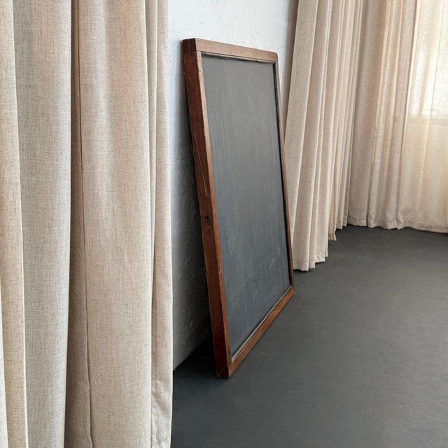 Industrial Early 20th Century Large Schoolhouse Oak Framed Slate Chalkboard For Sale - Image 3 of 11