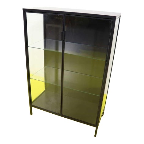 Rudsta Display Cabinet in Anthracite Metal and Glass from Ikea For Sale