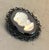 Black/White Iridescent Cameo Brooch For Sale - Image 4 of 4