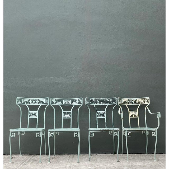 Vintage Meadowcraft Greek Key Outdoor Dining Chairs - Set of Four For Sale - Image 11 of 12