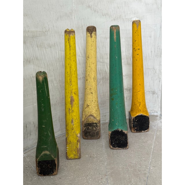 Mid-Century Colorful Vintage Wooden English Playground Games Markers- A Set of 5 For Sale - Image 11 of 12