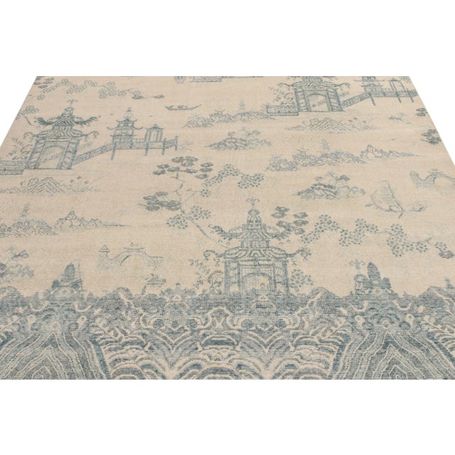 Not Yet Made - Made To Order Rug & Kilim’s Oversized Pagoda Rug in Cream and Blue, 13x19 For Sale - Image 5 of 7