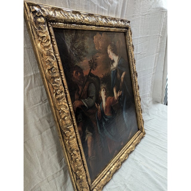Holy Family, school of Parmigianino, oil on canvas laid to board, vintage giltwood frame.