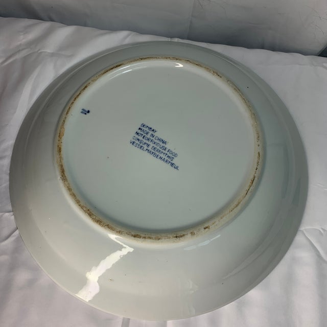 1990s Vintage Bombay Company Blue & White Chinoiserie Large Platter / Charger Bowl For Sale - Image 5 of 6