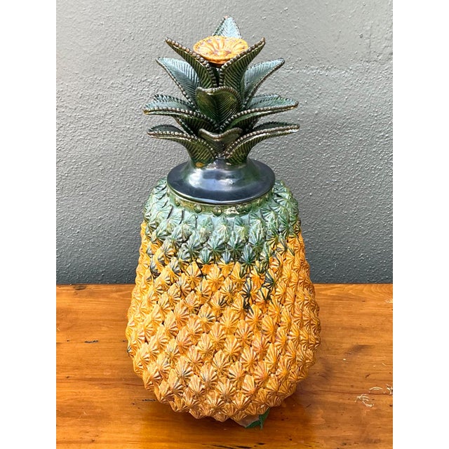 Vintage Hilario Alejo Madrigal Terracotta Pineapple Jar For Sale - Image 11 of 12