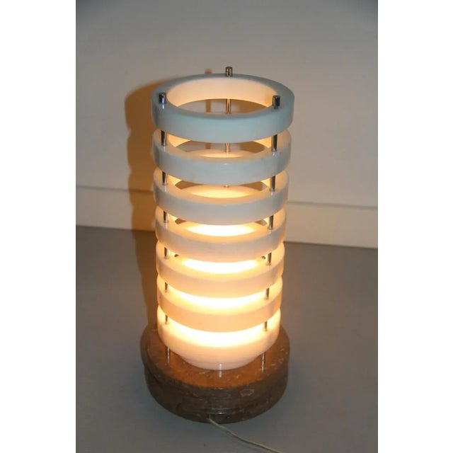 Marble Base Ring Table Lamp, 1960s For Sale - Image 6 of 9
