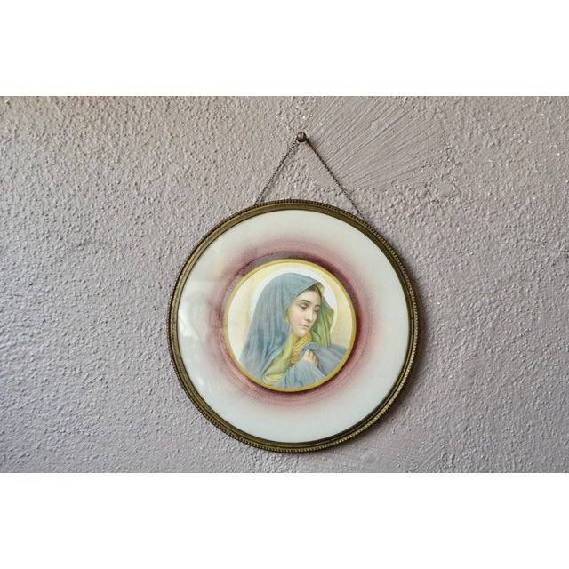 Virgin Mary, 1940s, Chromolithograph, Framed For Sale - Image 3 of 10