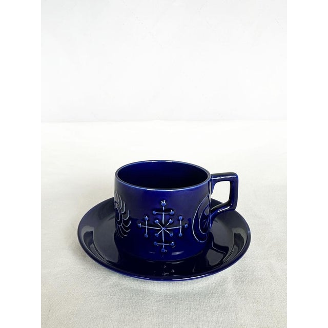 Vintage Portmeirion Totem Coffee Service in Deep Blue Ceramic by Susan Williams-Ellis, 1966, Set of 15 For Sale - Image 16 of 18