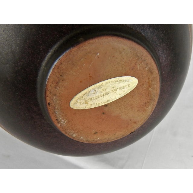Brown Stoneware Vessel by Designs West California For Sale - Image 8 of 9