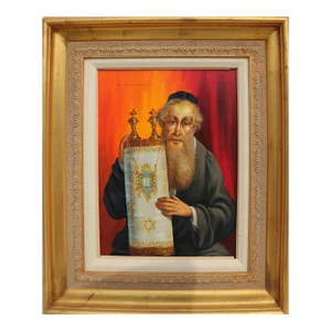 Abraham Straski, Rabbi and Torah (15-F), Painting