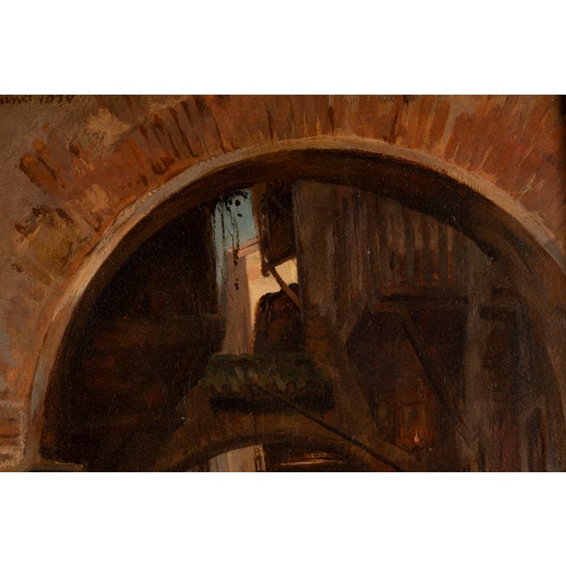 François Bonnet, Street Scene Beneath an Archway, 1848, Oil on Canvas For Sale - Image 6 of 17