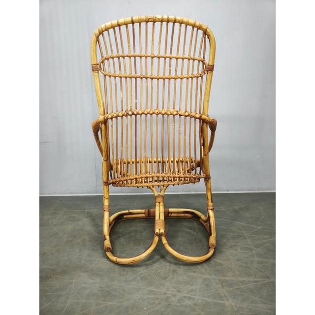Vintage Italian Rattan Lounge Chair by Tito Agnoli, 1950s For Sale - Image 14 of 16