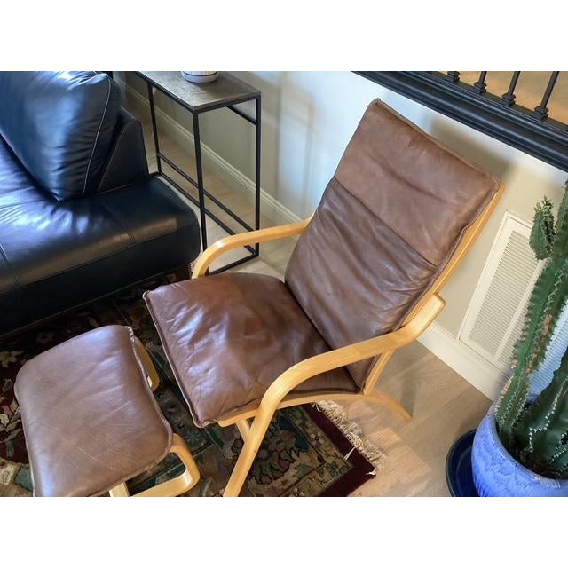 Mid 20th Century Danish Bentwood Armchairs and Ottomans by Stouby For Sale - Image 9 of 13
