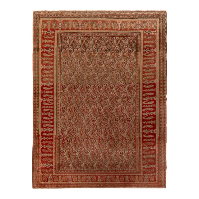 Antique Doroksh Rug Wool Persian Red Geometric Paisley Pattern by Rug & Kilim For Sale