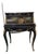 1960s French Louis XV Secretary Desk Hand-Painted Mahogany Bureau Plat 6 drawers-Black For Sale
