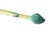 Bright handmade wood sculpture of a paintbrush. Well made with tapered handle, detailed brush thistles, and paint...