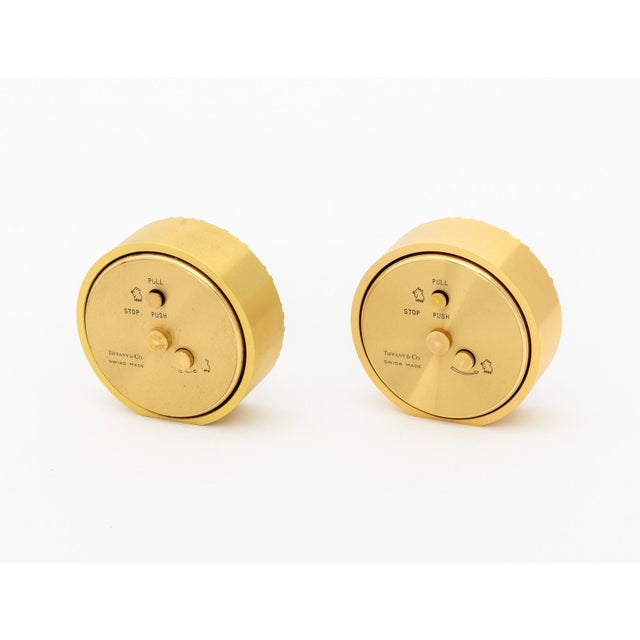 Metal Tiffany & Co. Brass Desk Clocks, 4 For Sale - Image 7 of 12