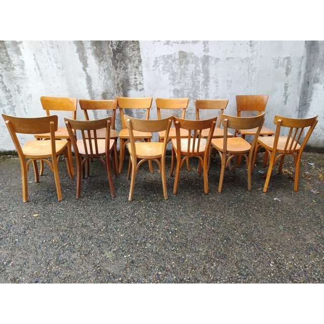 Bistro Chairs from Baumann, 1950s, Set of 12, in Good conditions. Designed 1950 to 1959 This piece has an attribution...