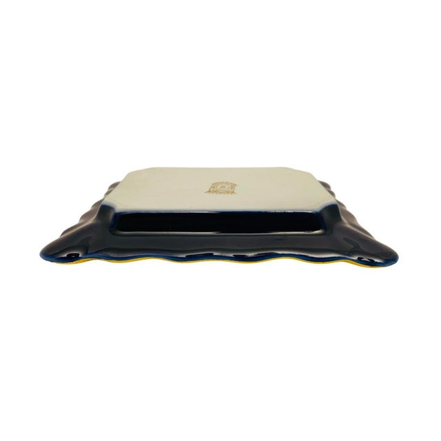 Vintage Limoges Porcelain Cobalt Blue & Gold Ashtray with Victorian Scene For Sale In Atlanta - Image 6 of 8