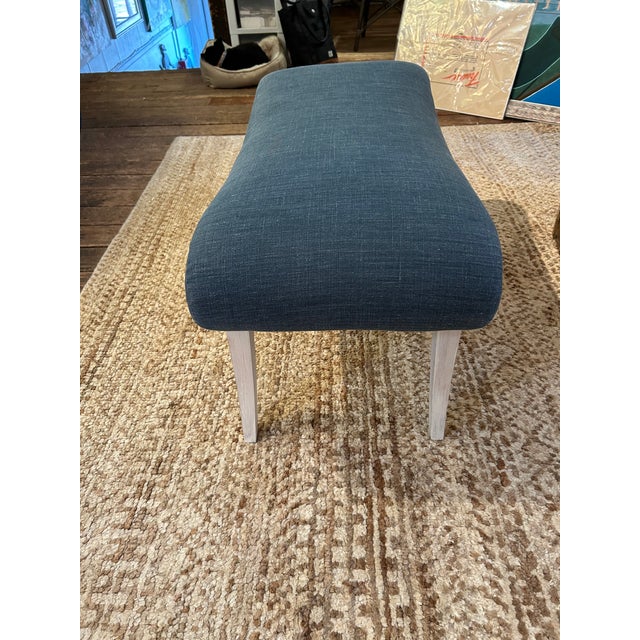 1980s Swedish Style Bench With Splayed Legs and New Upholstery For Sale - Image 5 of 9