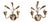 Italian Gilt and White Tole Two-Light Wall Sconces Masca, 1970s, Set of 2 For Sale