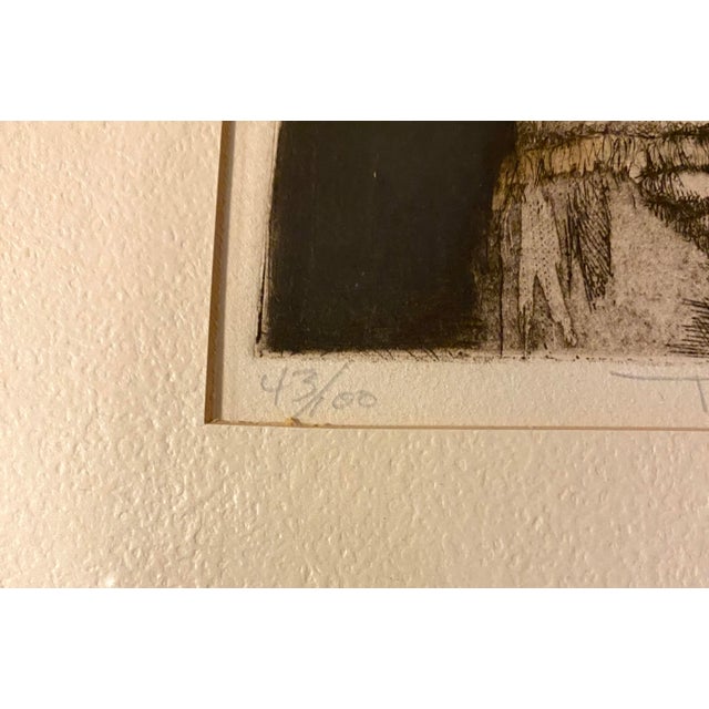 Charles Bragg 1980s Charles Bragg Etching Rabbi With Torah Framed Fine Art Original Print Judaica For Sale - Image 4 of 7