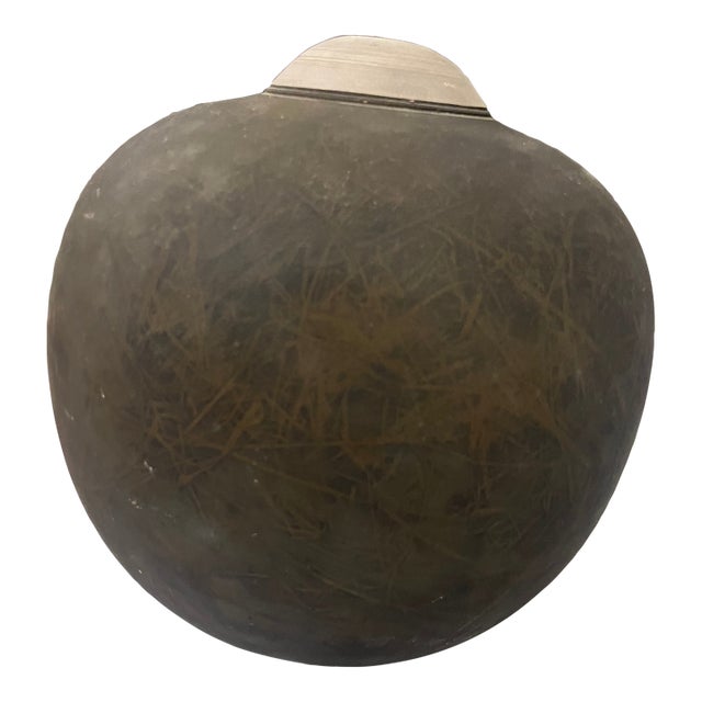 Vintage Raku Vase With Color and Artist Signed For Sale