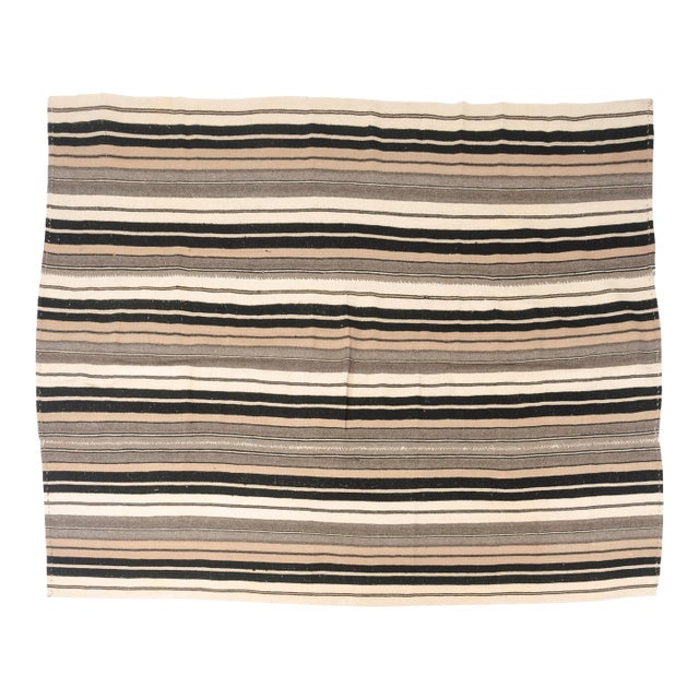 Kurdish Angora Wool Stripe Kilim Rug For Sale