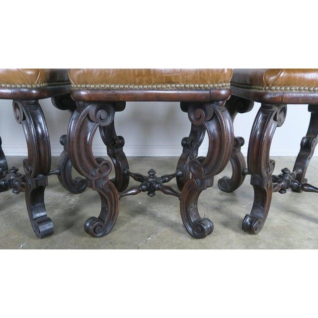 Set of Four French Embossed Leather Stools, Circa 1900 For Sale - Image 11 of 12