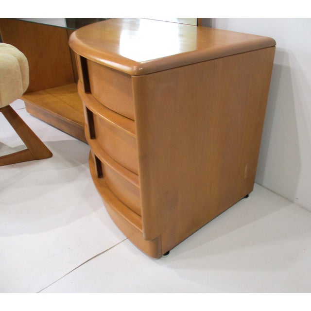 Wood Sculptura Heywood Wakefield Champaign Vanity Set M776 For Sale - Image 7 of 14