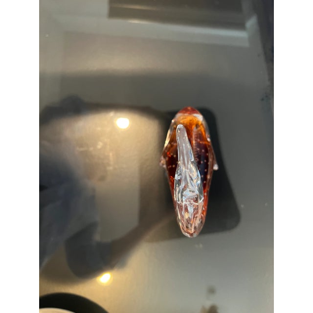 Glass 1980s Crystal Fish on Base For Sale - Image 7 of 13