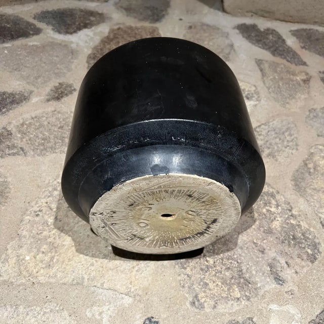 Gainey Pottery 1960s Vintage Gainey Architectural Pottery Matte Black Planter Mid-Century Mod For Sale - Image 4 of 8